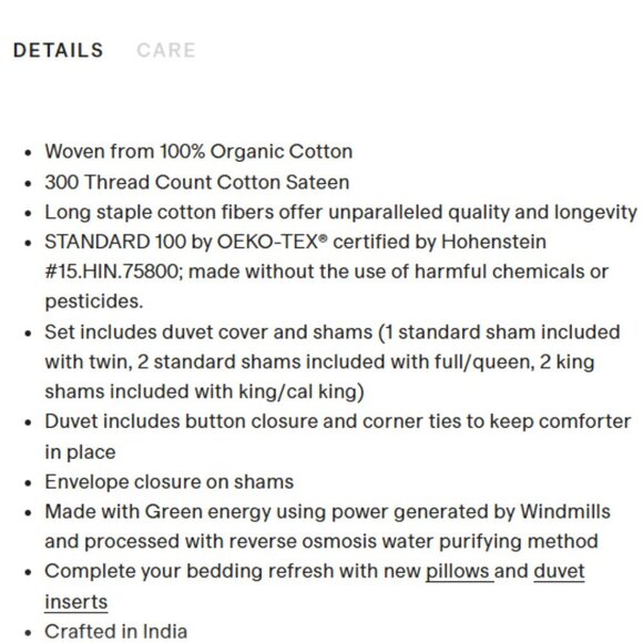 NWT QUINCE Luxury Organic Sateen Duvet Cover Shams Sand Full/Queen SOLD OUT Q21 - Picture 7 of 9